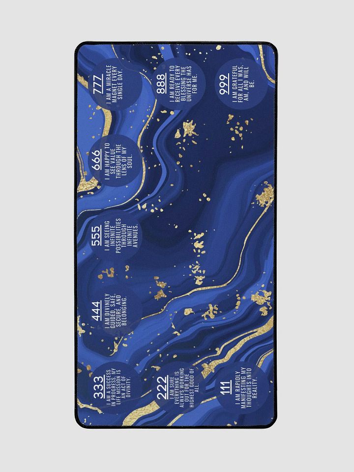 Blue Marbled Manifestation Desk Mat - Inspiring Affirmations & Angel Numbers product image (2)