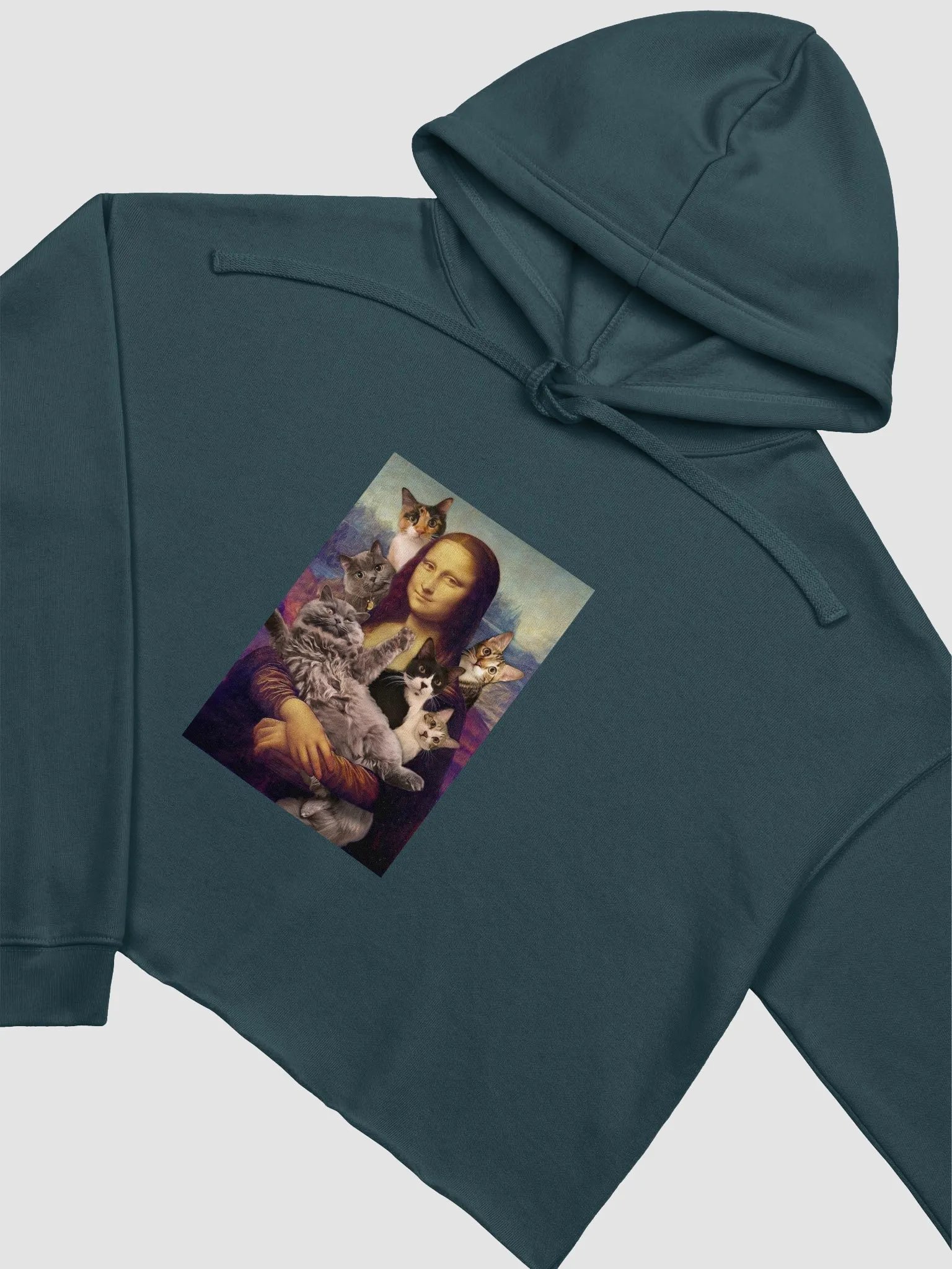 Mona Lisa Meow Cats Crop Hoodie product image (23)