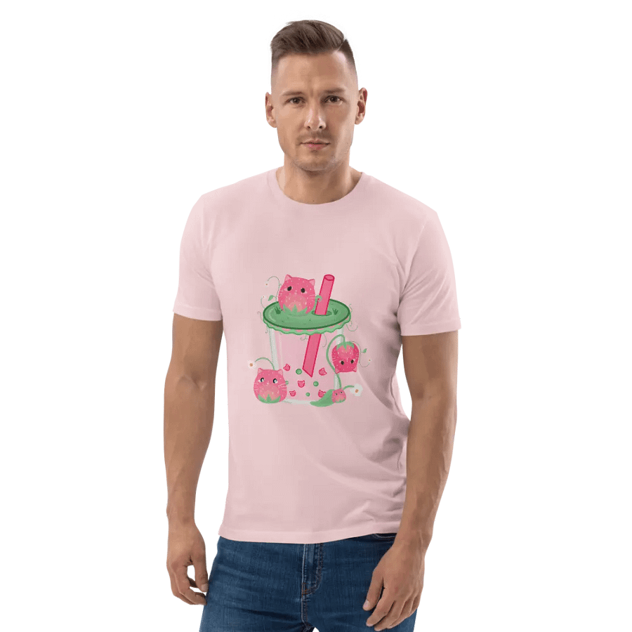 Strawberry Cat Boba Tea Shirt product image (4)