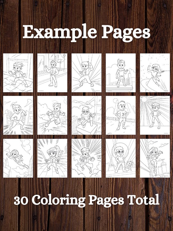 Hero Kids and Cute Aliens Printable Coloring Pages for Children product image (2)