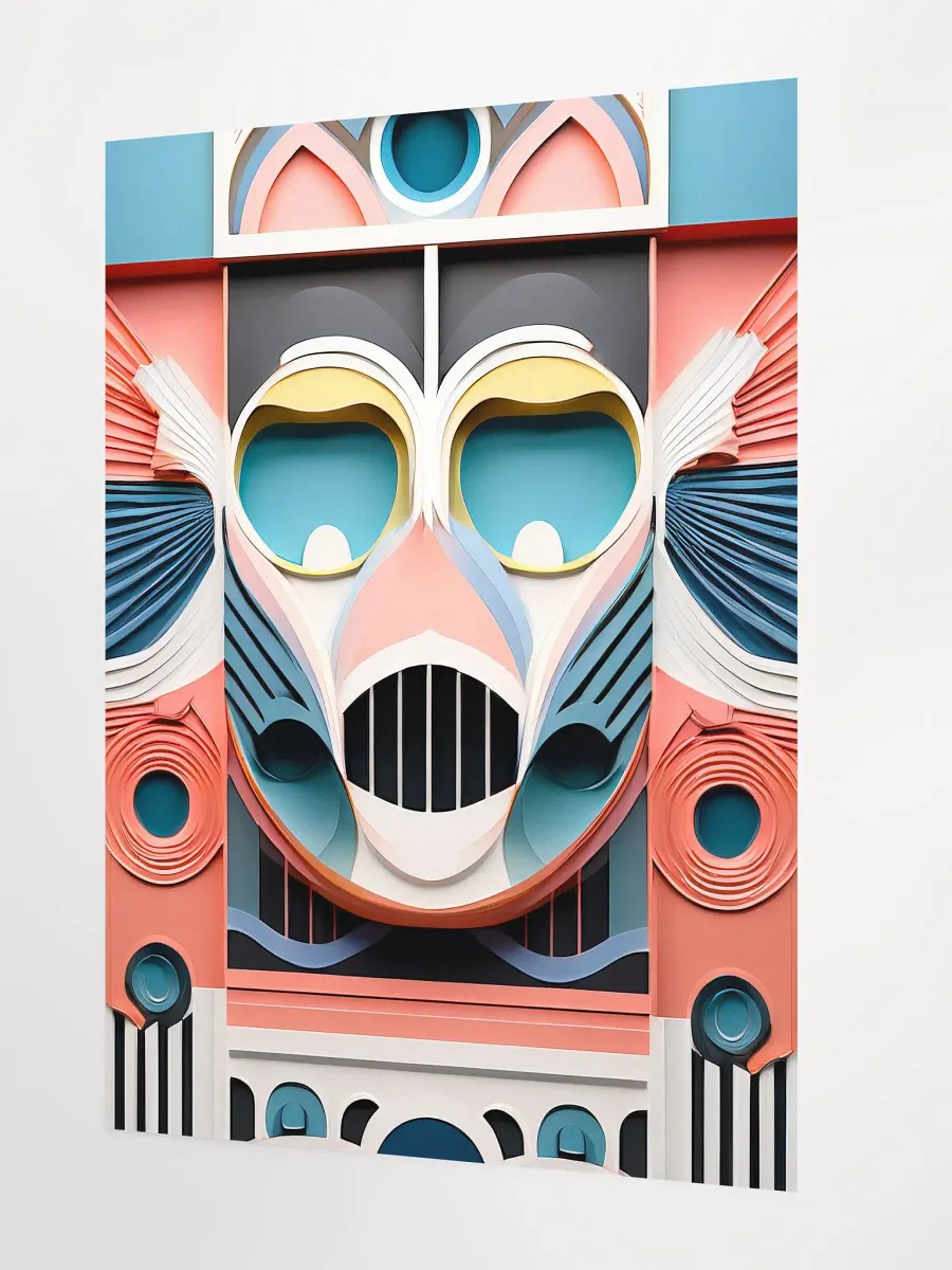 Pastel Robot Mask Poster - Medium Size 18x24 Inches product image (2)