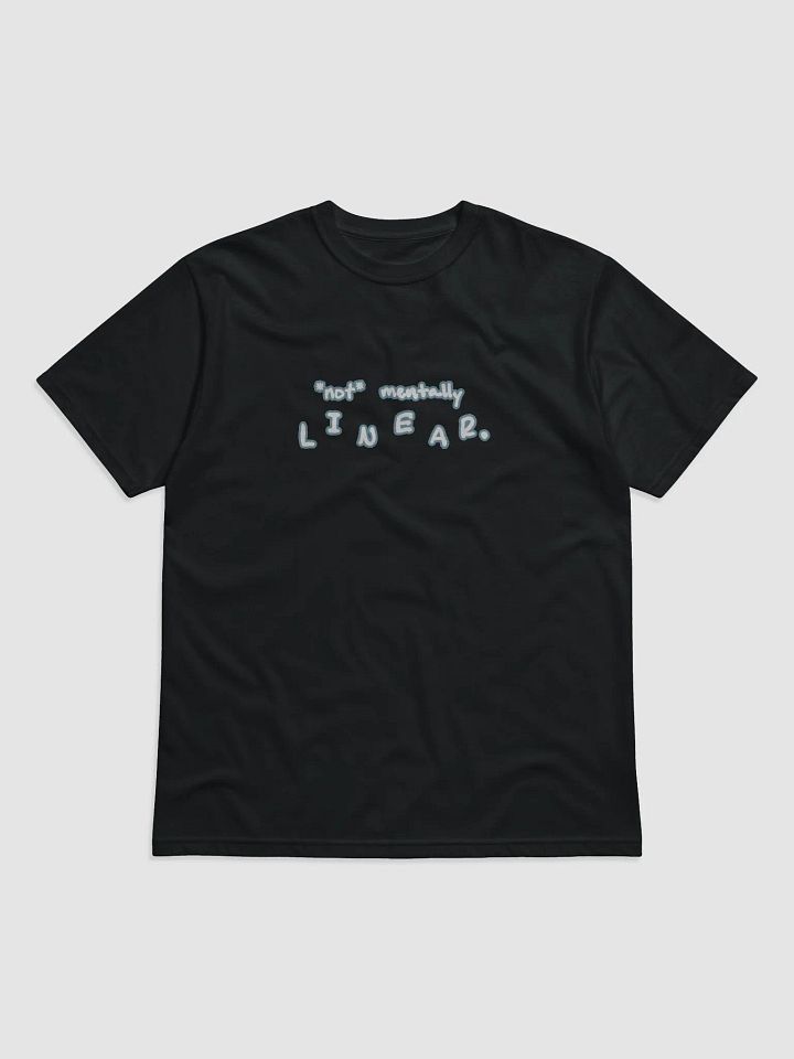 *not* mentally linear (lined design, #709AAF) unisex eco tee product image (1)