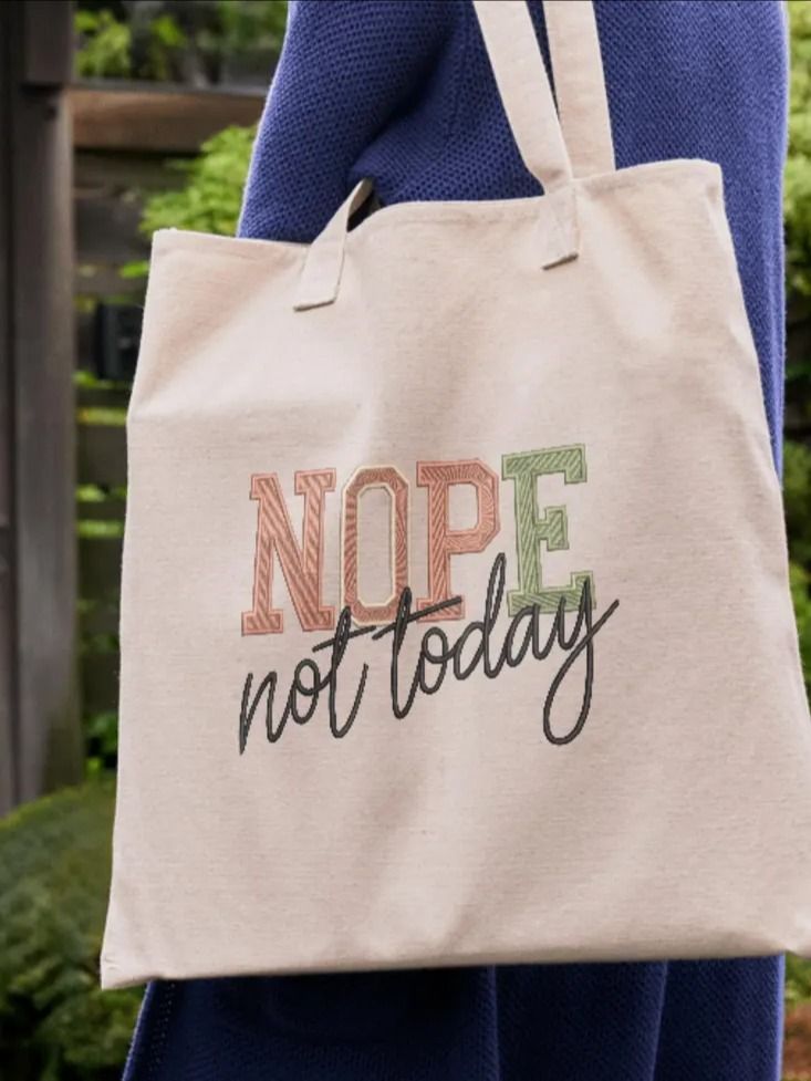 Nope Not Today Sweatshirt Embroidery Design, Machine Embroidery Designs, Instant Download, 4 Sizes, product image (5)