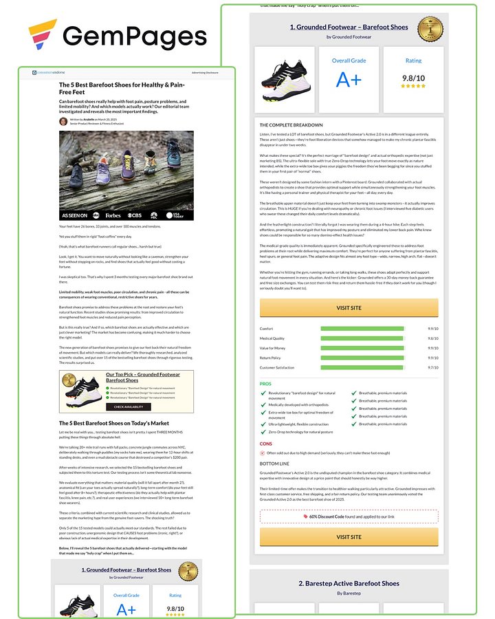 5 Best Barefoot Shoes Comparison Page | GemPages product image (1)