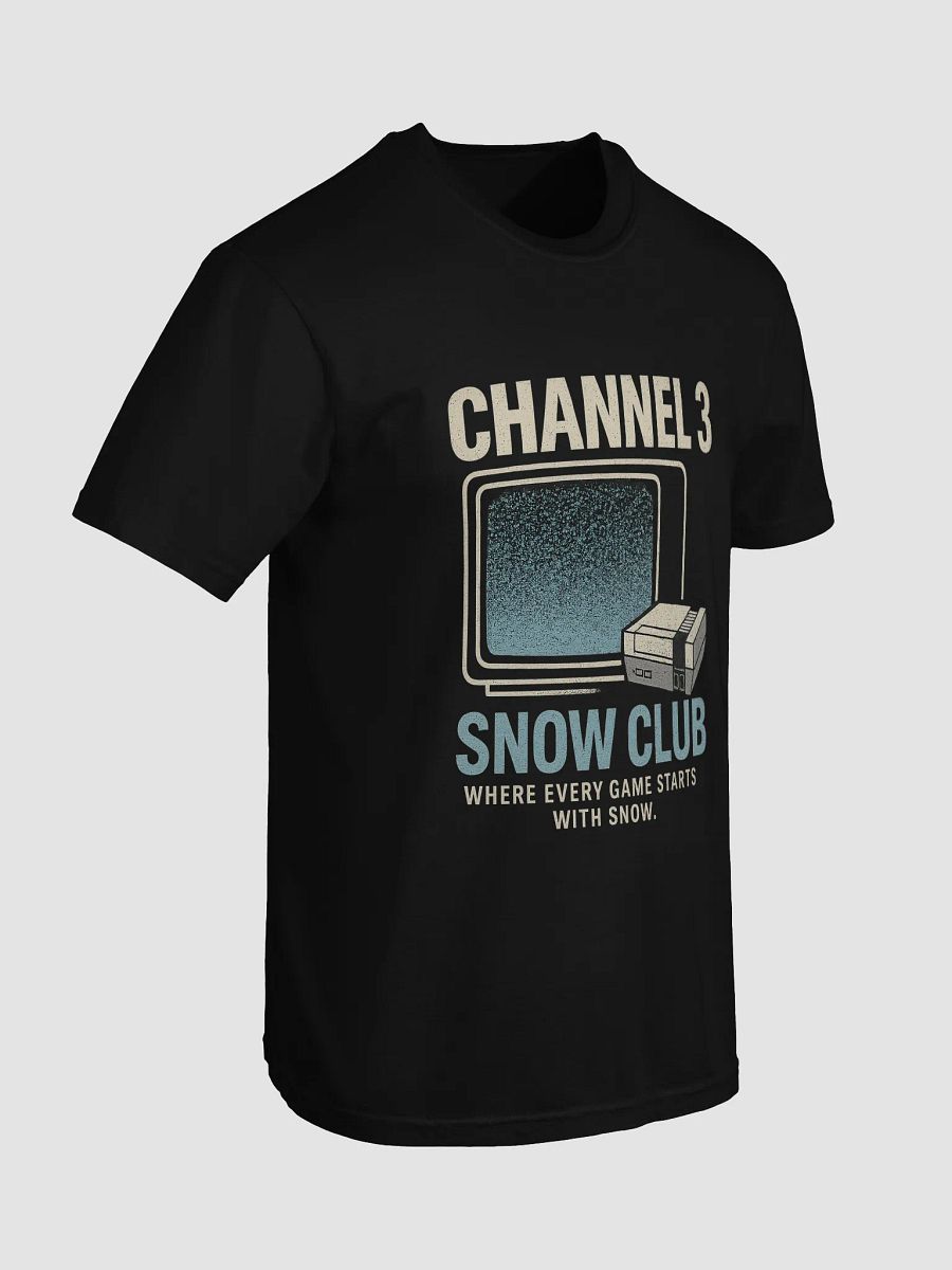 'Channel 3 Snow Club' Tee – 8‑Bit Chill, Static Thrills & Saturday‑Morning Lag! product image (7)