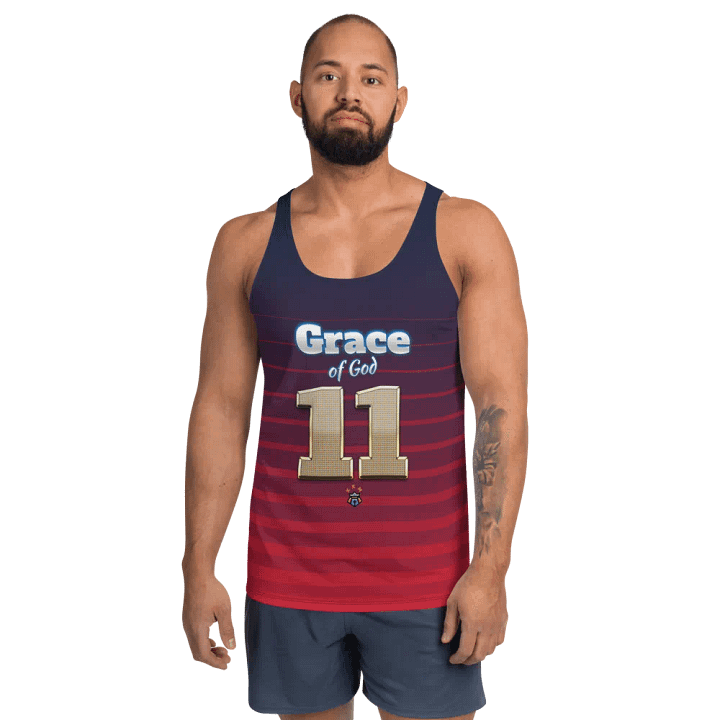Purple and Burgundy Grace of God Men's Tank-top product image (1)