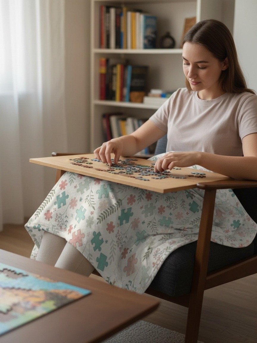 Cozy Fuzz: Pastel Floral Puzzle Printed Throw Blanket product image (2)