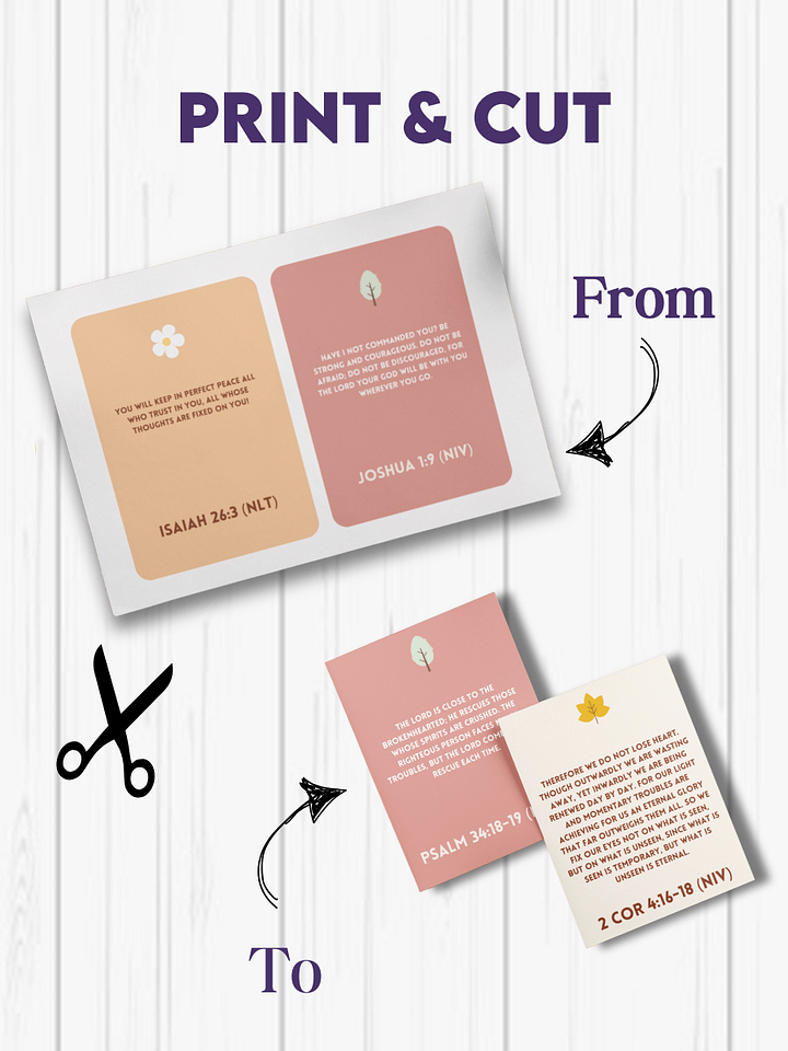 30 Bible verse cards | Printable scripture cards | Faith & Encouraging Bible verse cards | Memory verse cards product image (2)