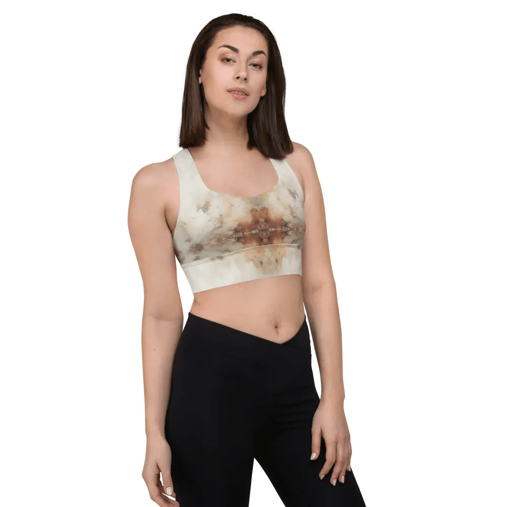 Grunge Gold Abstract Longline Sports Bra product image (5)