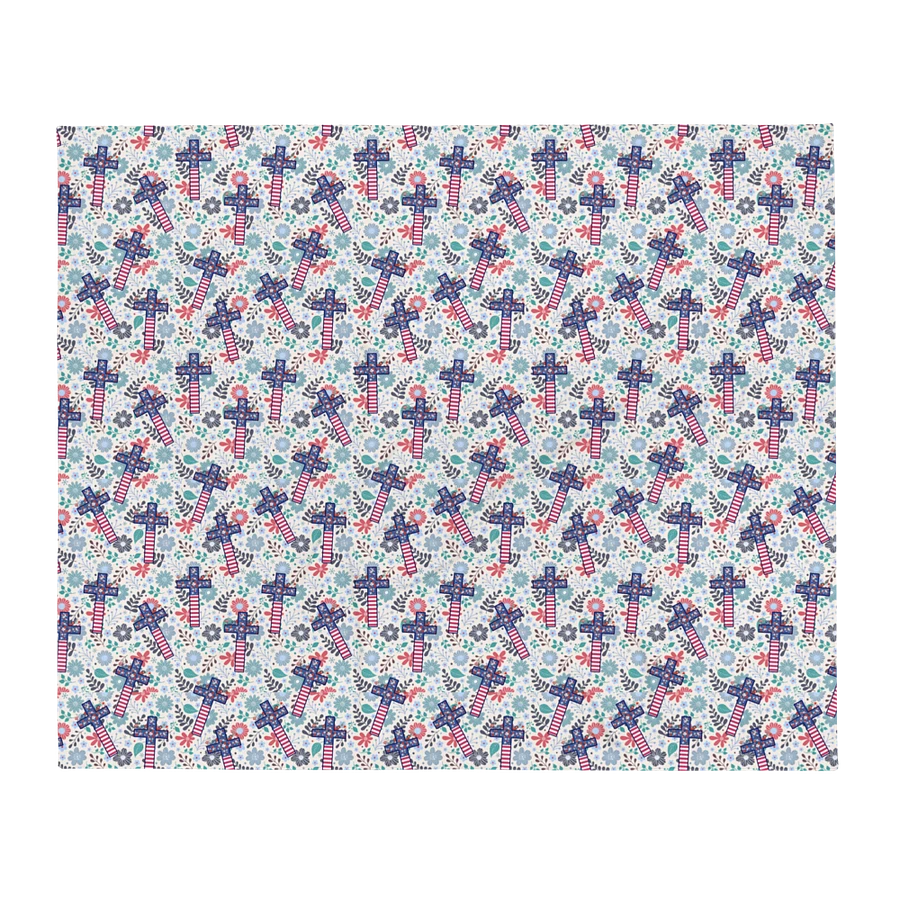 Floral Patriotic Cross Patterned Blanket product image (11)