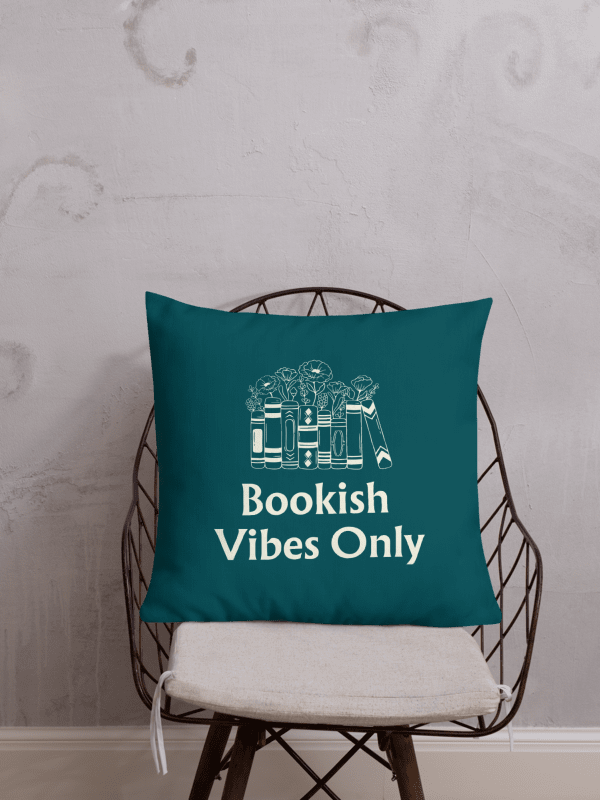 Bookish Vibes Only Floral Pillow - Blue product image (3)