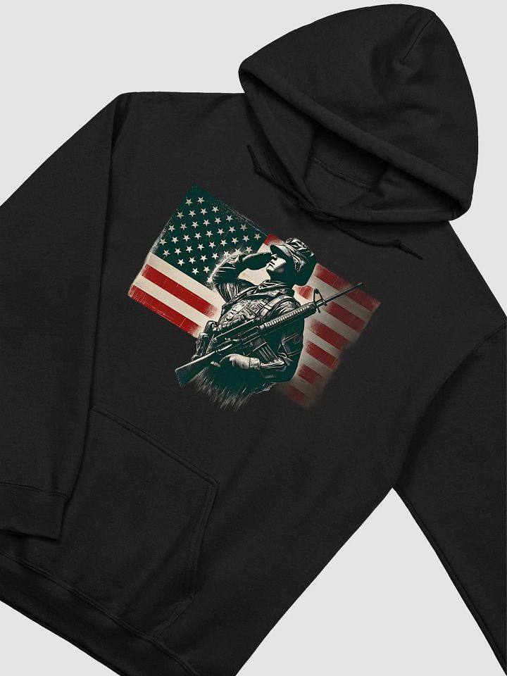 Saluting Soldier - Proud USA Patriotic Tribute Vintage Unisex Hoodie product image (2)