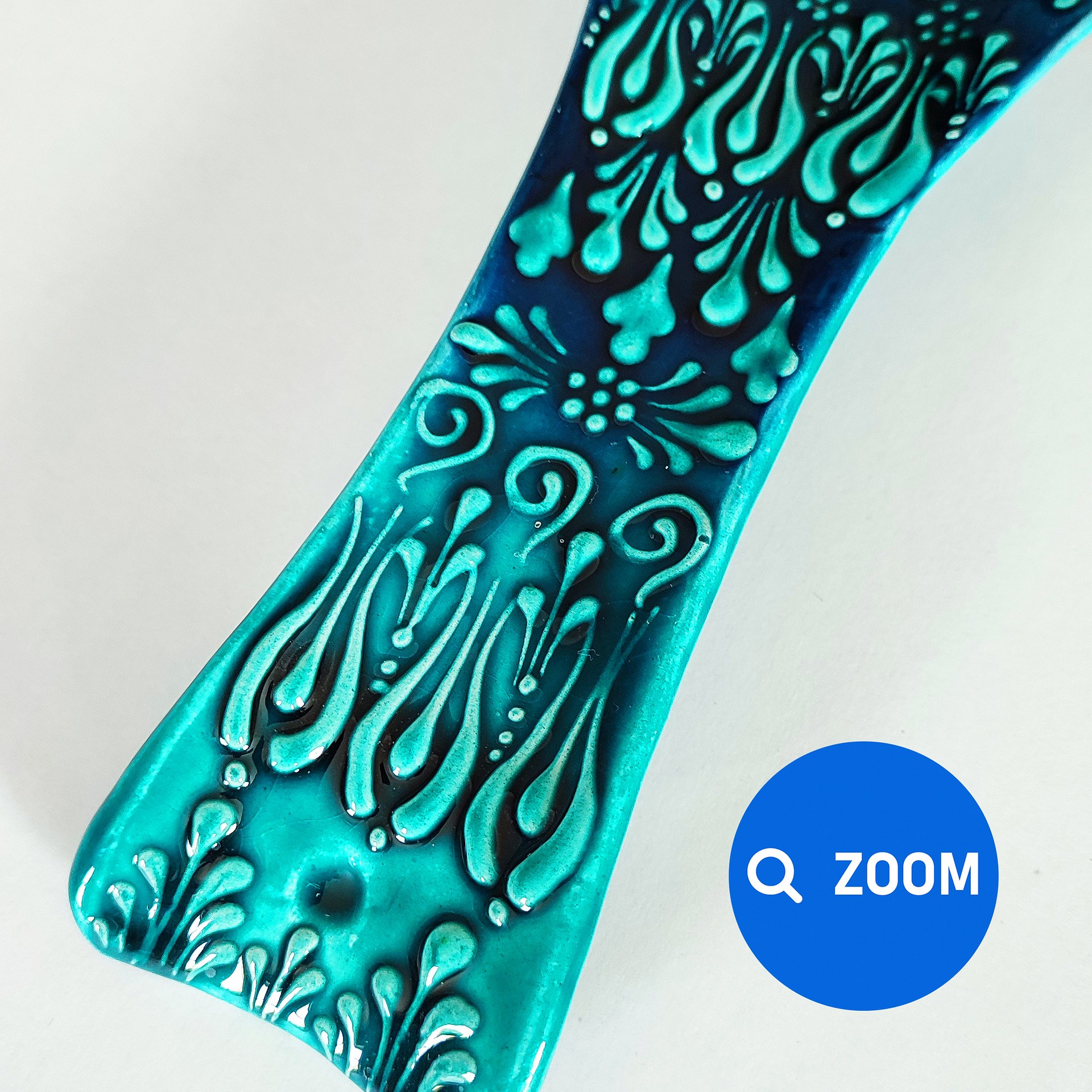 Ceramic turquoise spoon rest — handmade pottery, handmade ceramic, home decor, handmade gift, Turkish ceramic product image (5)