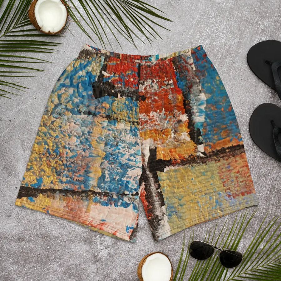 abstract original painting print on shorts product image (10)