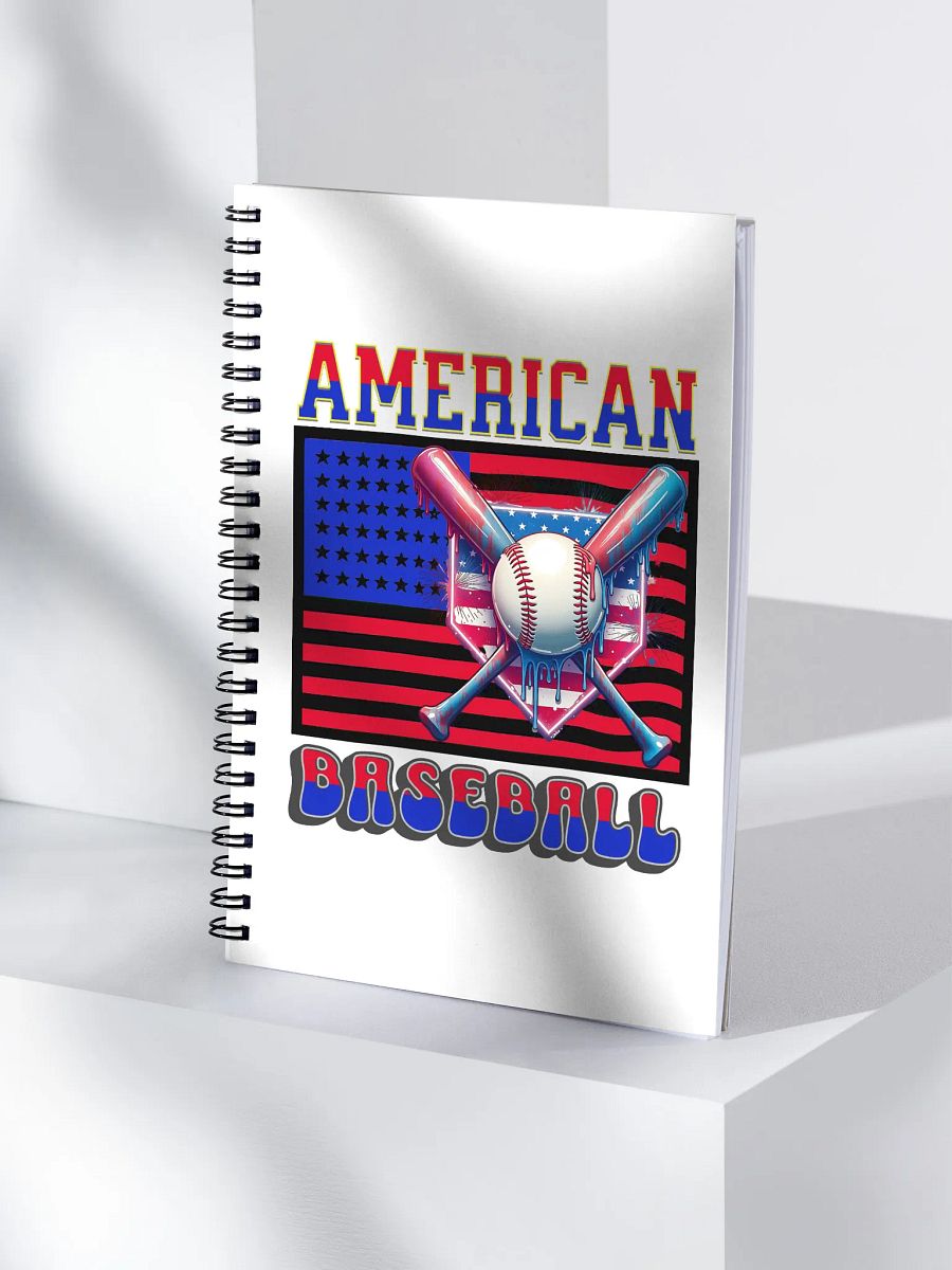 American Baseball Flag Spiral Notebook product image (1)