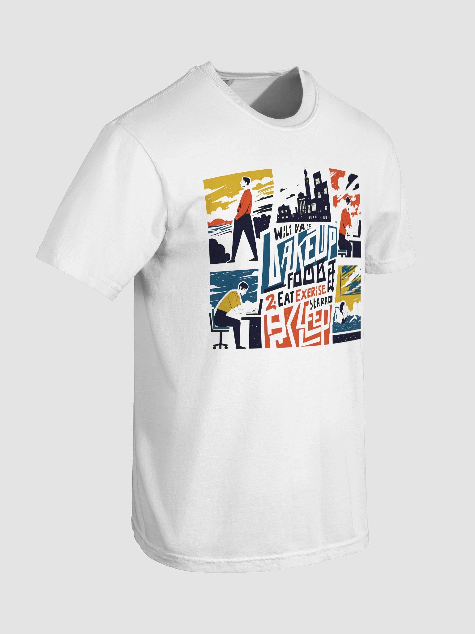 City Life Balance | Wake, Work, Rest Art Heavyweight T-Shirt product image (45)