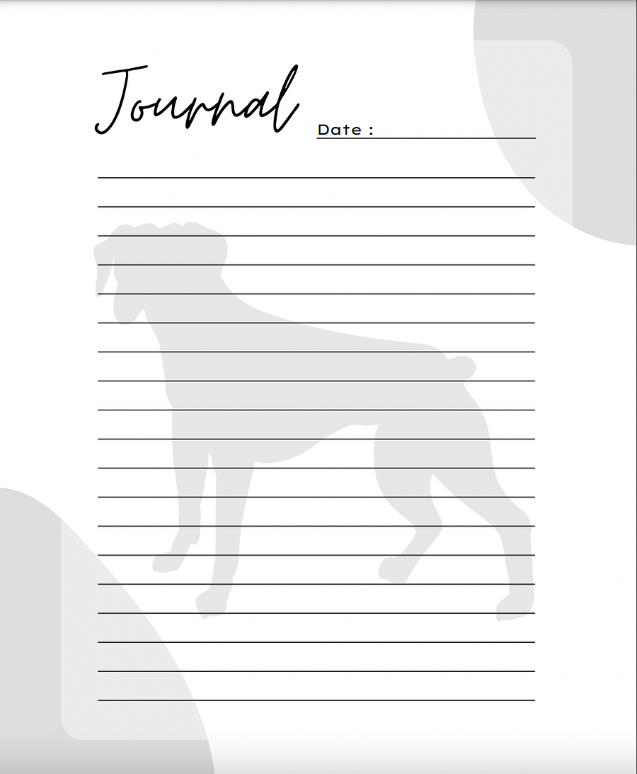 Boxer Lover: Blank Journal Pages with Boxer Dog Design product image (1)