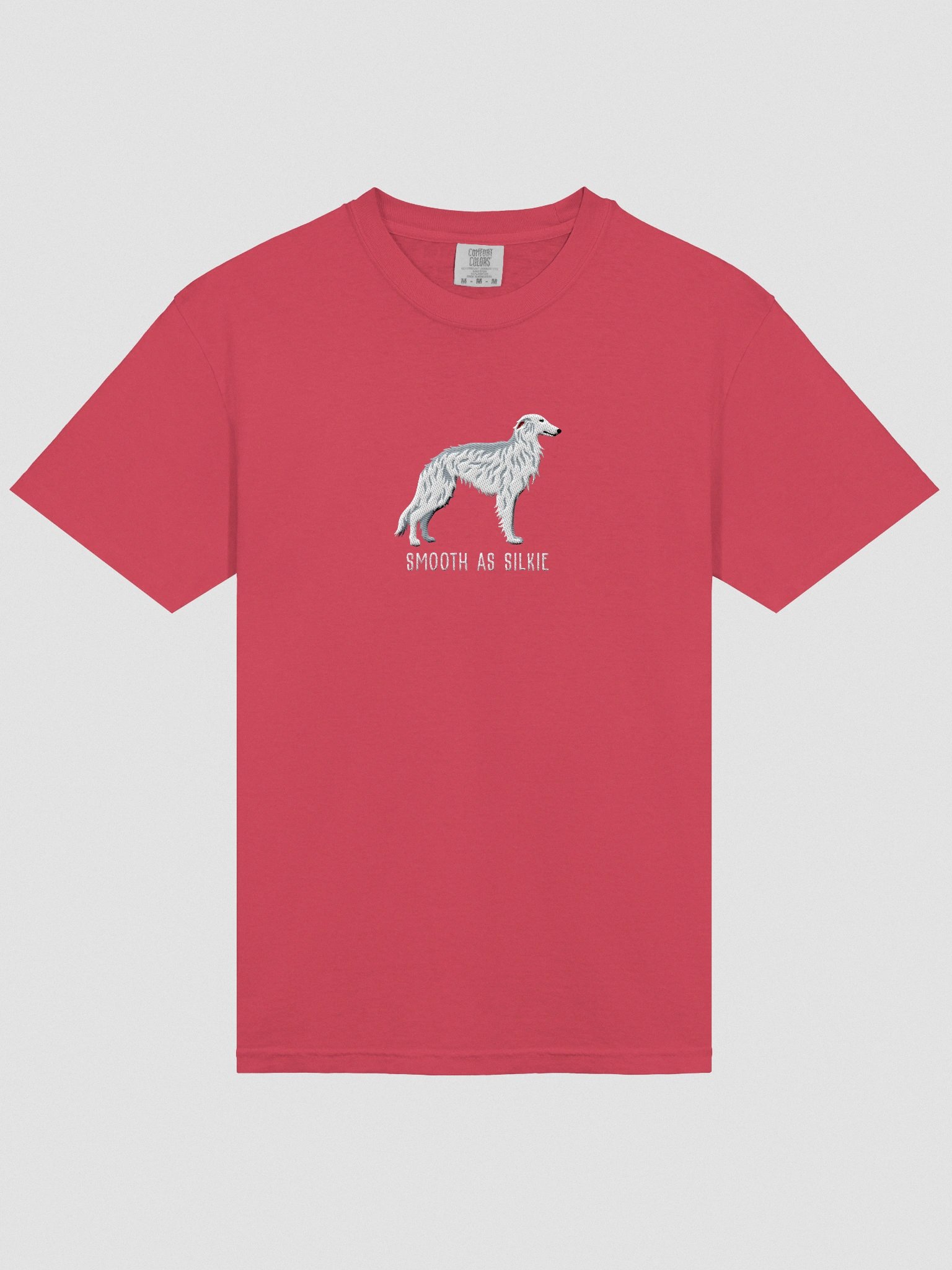 Smooth as Silkie T-Shirt(Embroidered) of a Silken Windhound(White) product image (6)
