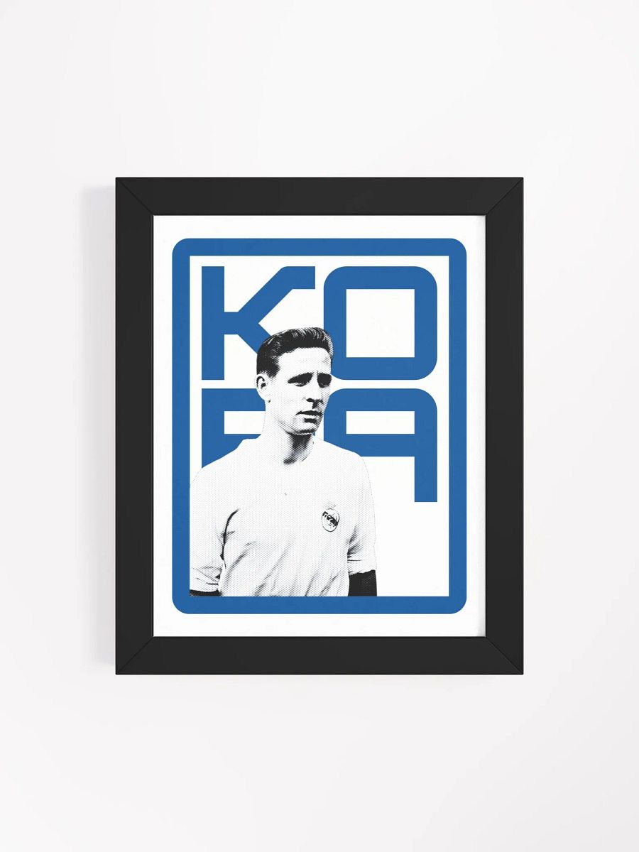 Raymond Kopa BW Real Madrid Name Art Framed Print product image (3)