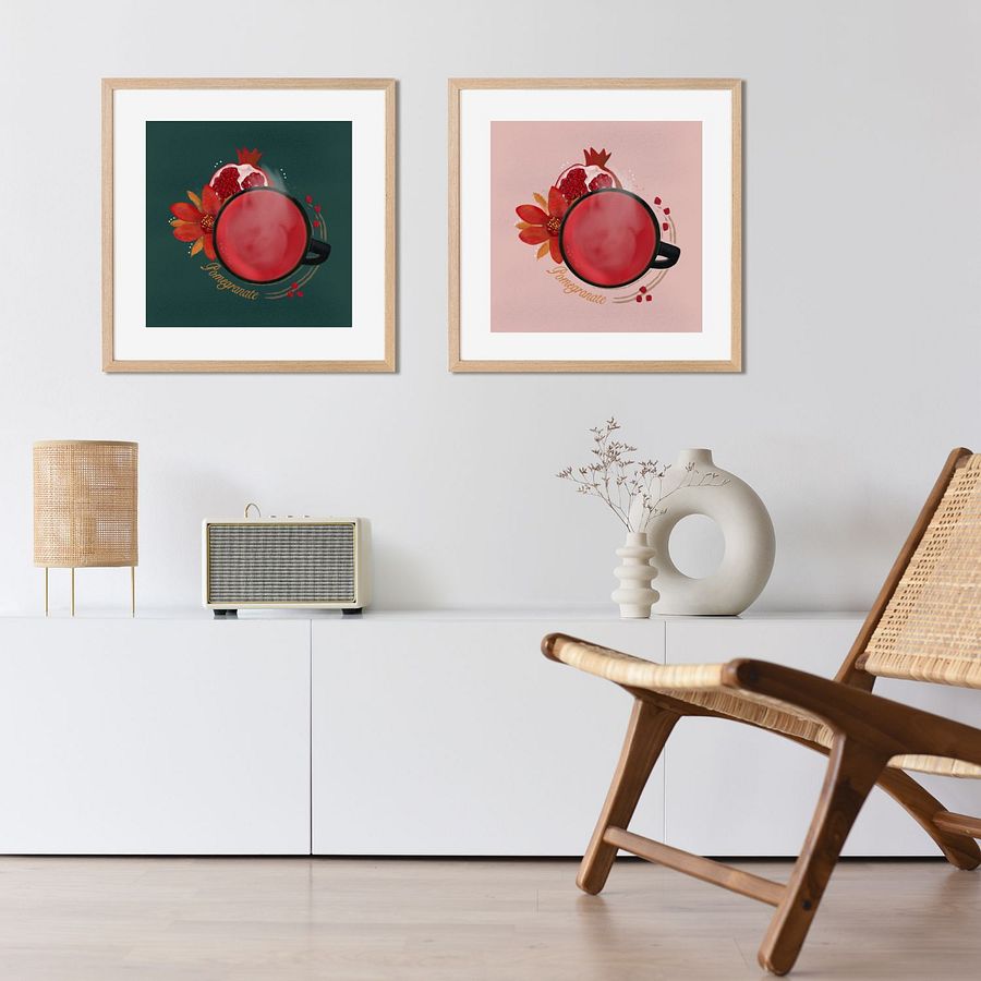 Pomegranate Herbal Tea Matte Poster - Green product image (2)