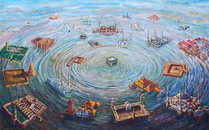 "Qibla: Uniting the Different" Painting by Deni Je product image (1)