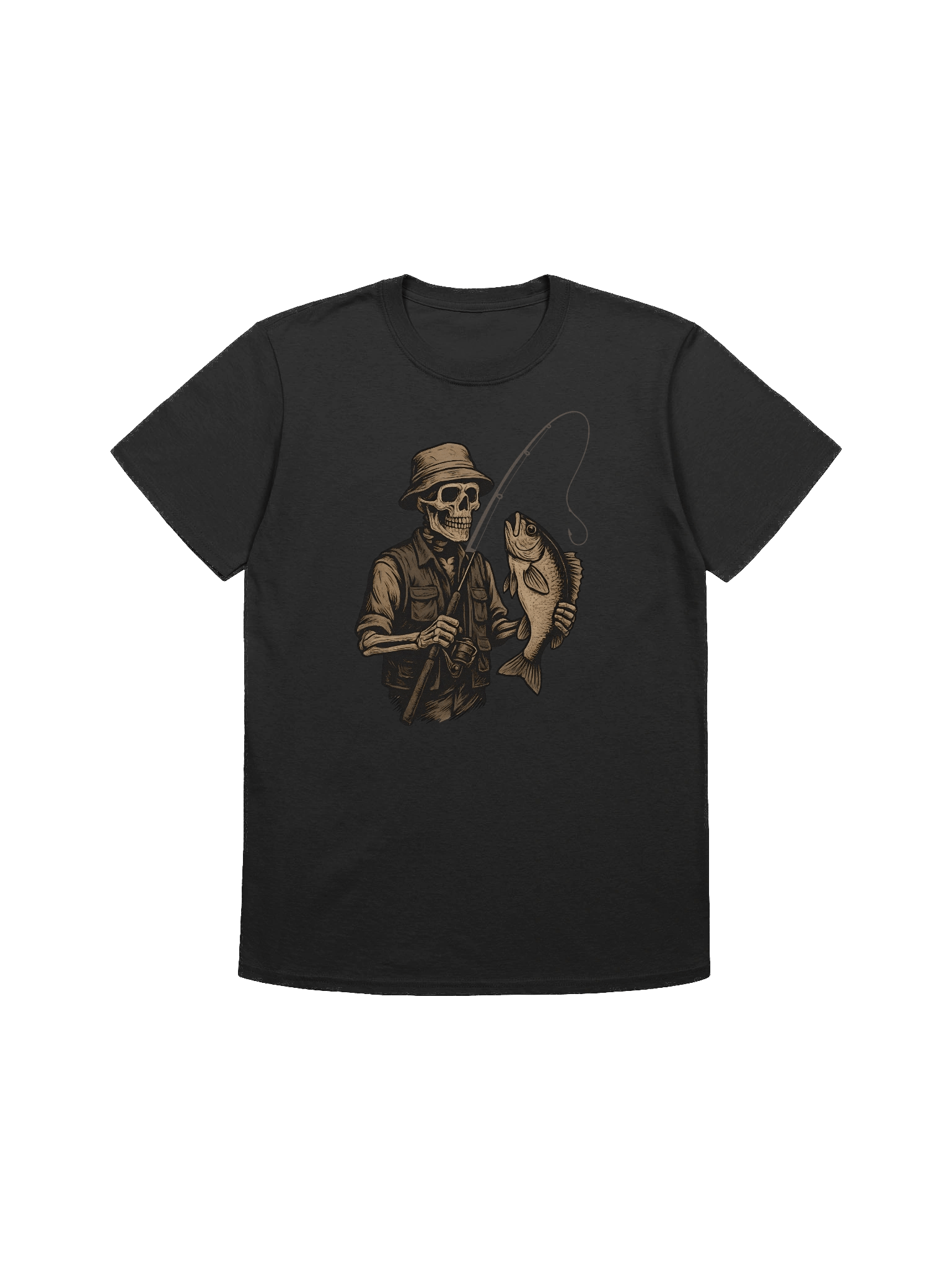 Skeleton Fishing T-Shirt – Bass Fisherman Graphic Tee for Anglers product image (1)