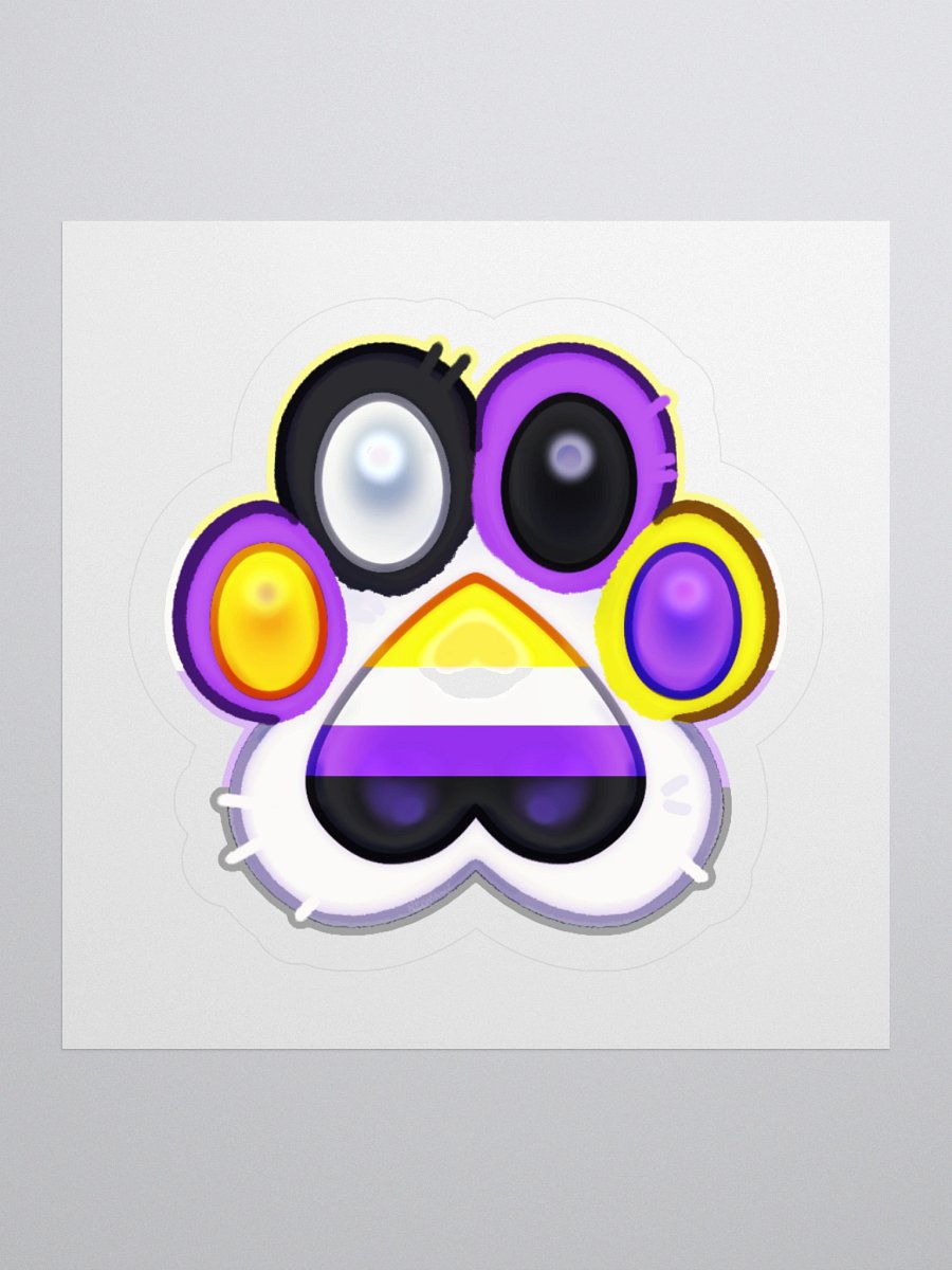 Nonbinary Pride Paw Print Kiss Cut Stickers product image (1)