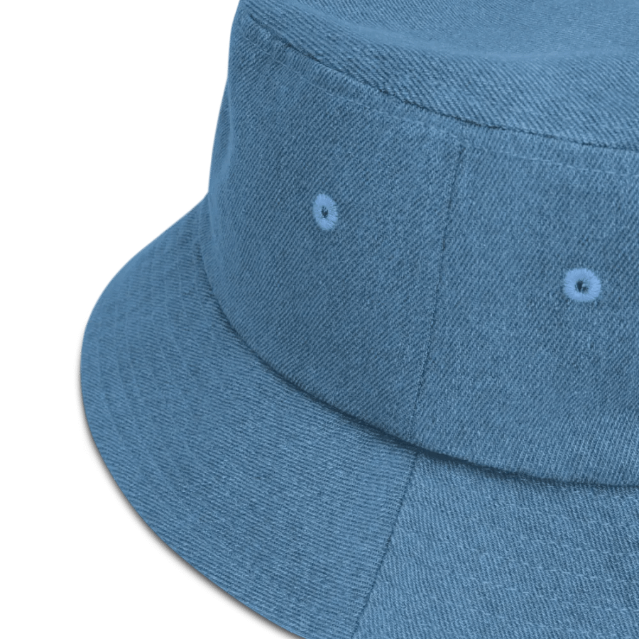 FUELED BY SPITE (white thread) embroidered denim bucket hat product image (27)