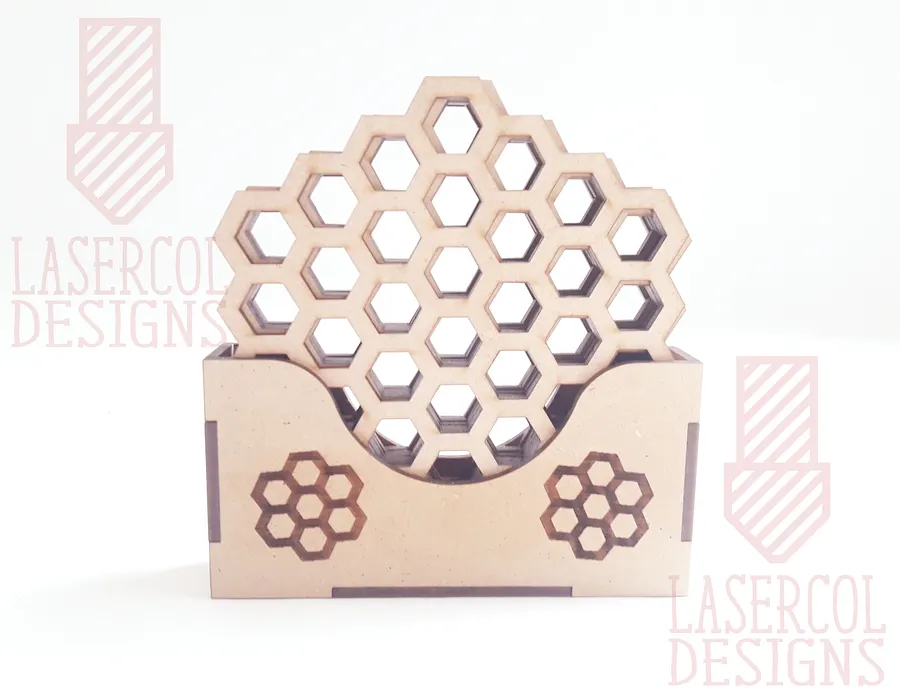 Honeycomb Coasters (6) Set 3 - Laser Cut Files product image (3)