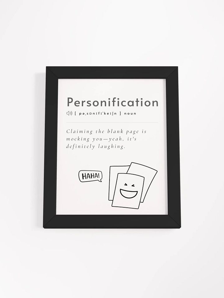 Personification Funny Definition Framed Matte Poster product image (2)