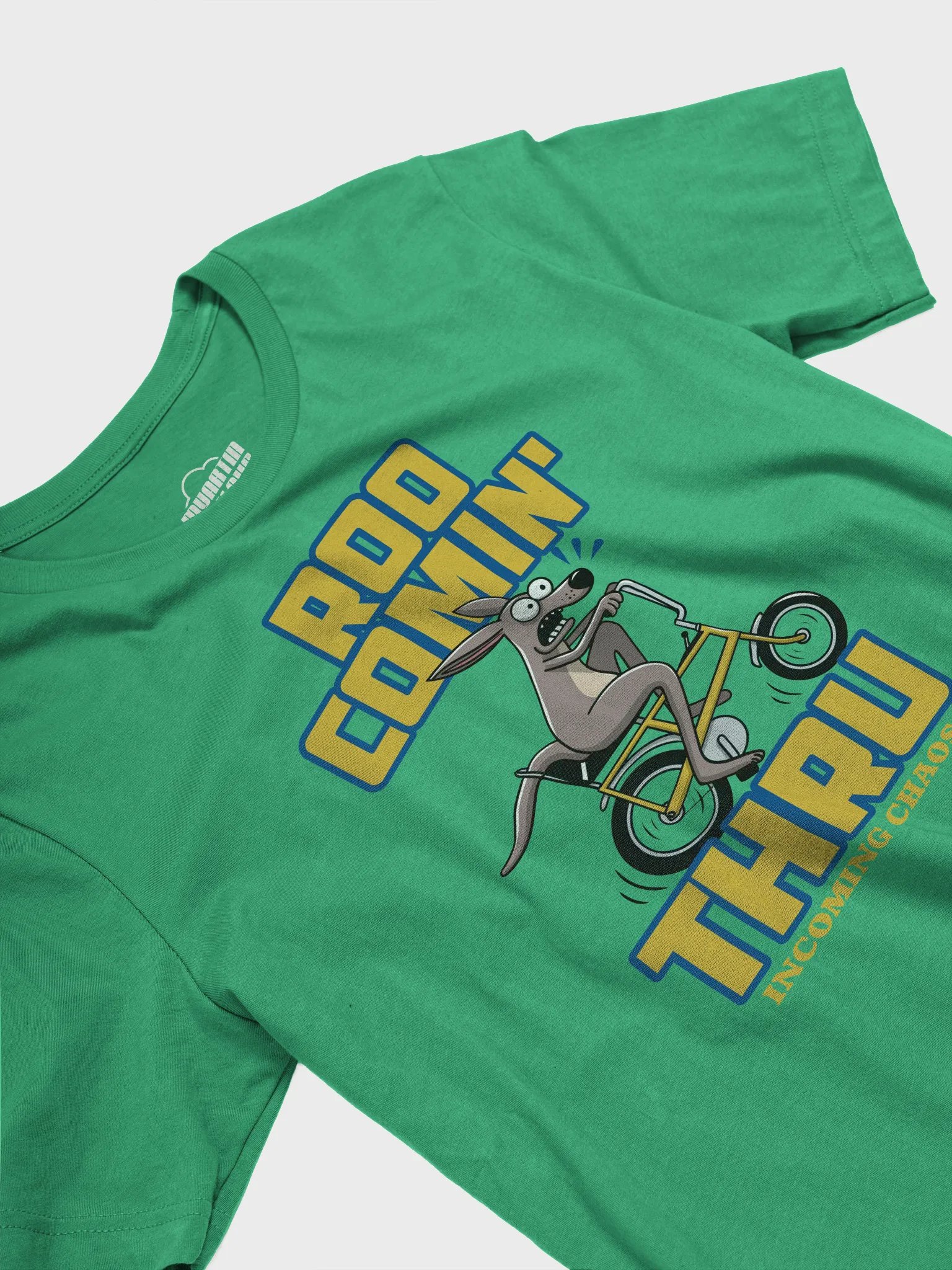 Funny Kangaroo Bike T-Shirt – "Roo Comin’ Thru" Cartoon Tee | Aussie Animal Chaos Shirt product image (25)