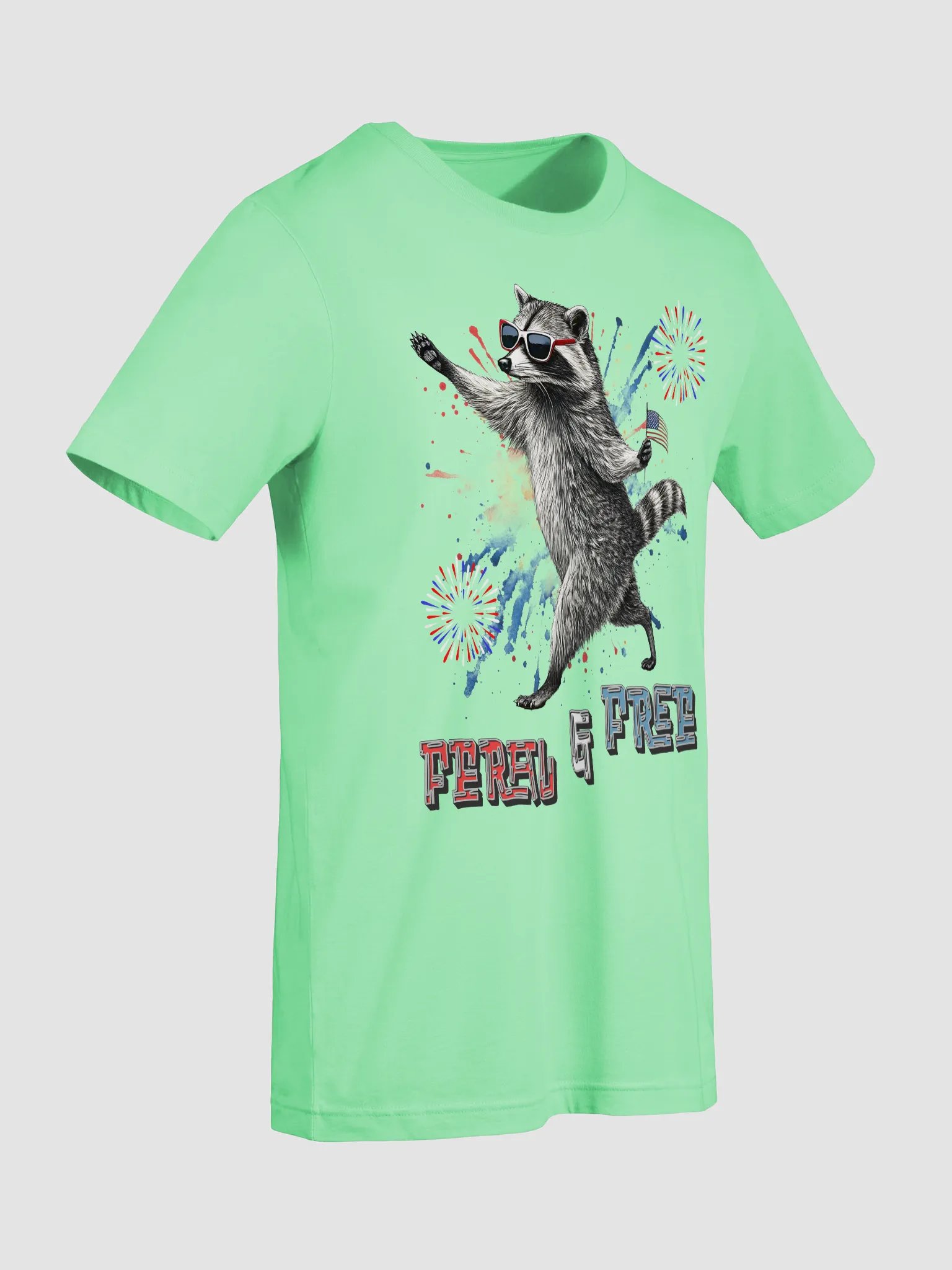 Feral And Free Raccoon Patriotic Forever T-Shirt product image (3)