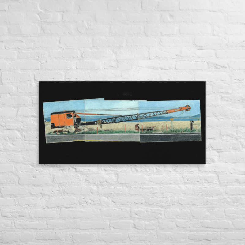 Dredge, Goose Lake 06.15.01 on Canvas with Black Fill (24" x 48") product image (2)