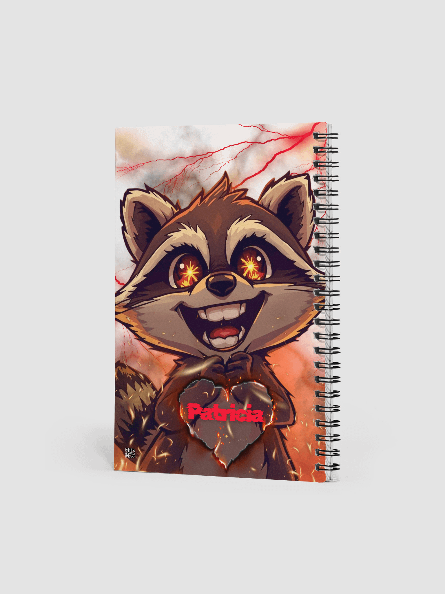 Fiery Raccoon Love Spiral Notebook product image (2)