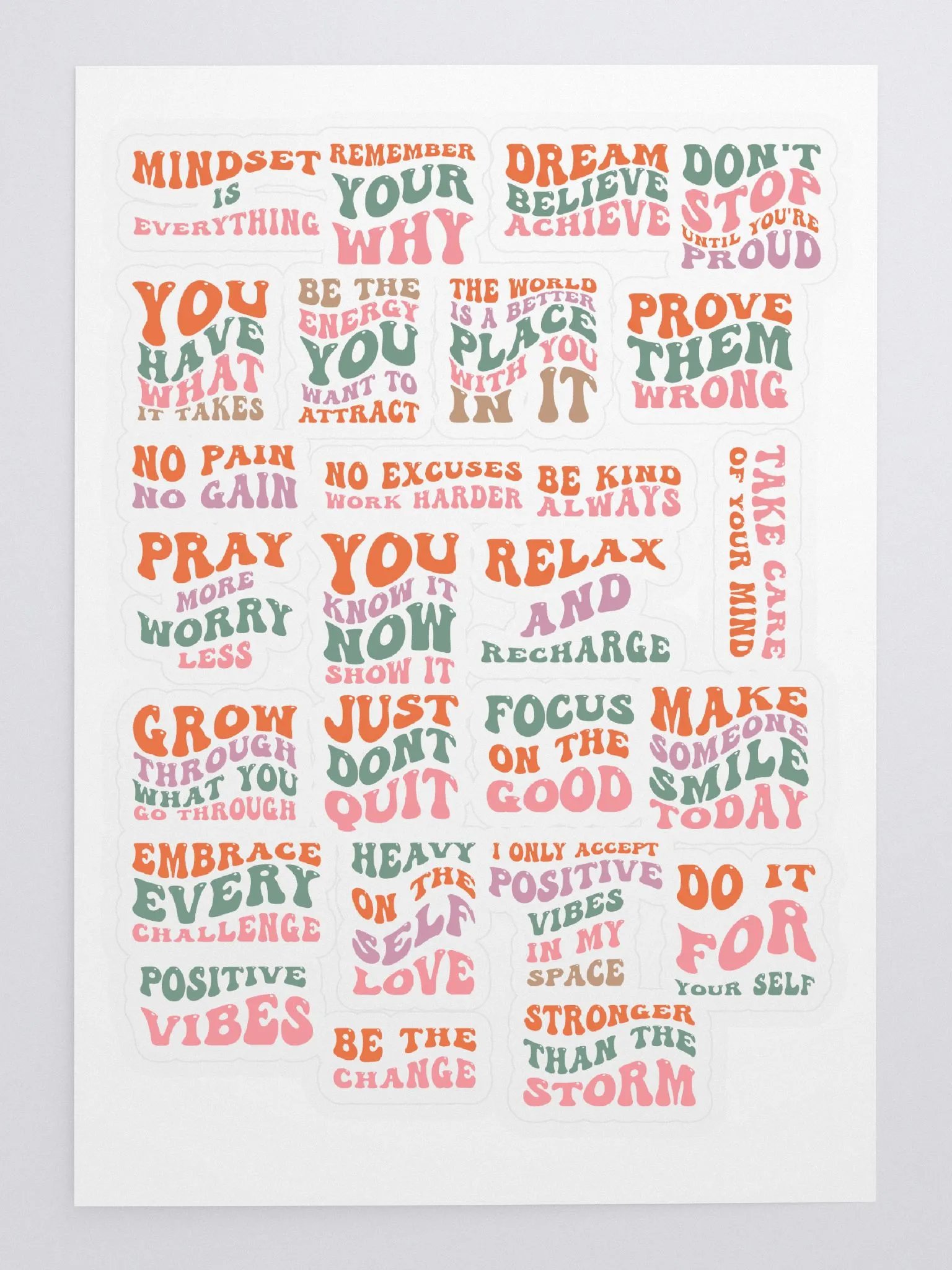 Typographical Motivational Sticker Sheet product image (3)