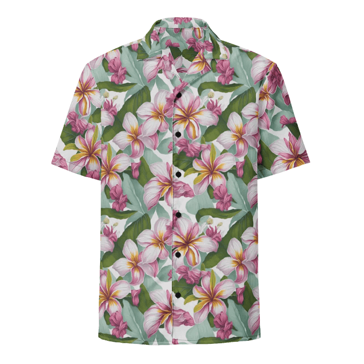 Floral Pattern Plumeria Flowers Hawaiian Shirt product image (1)