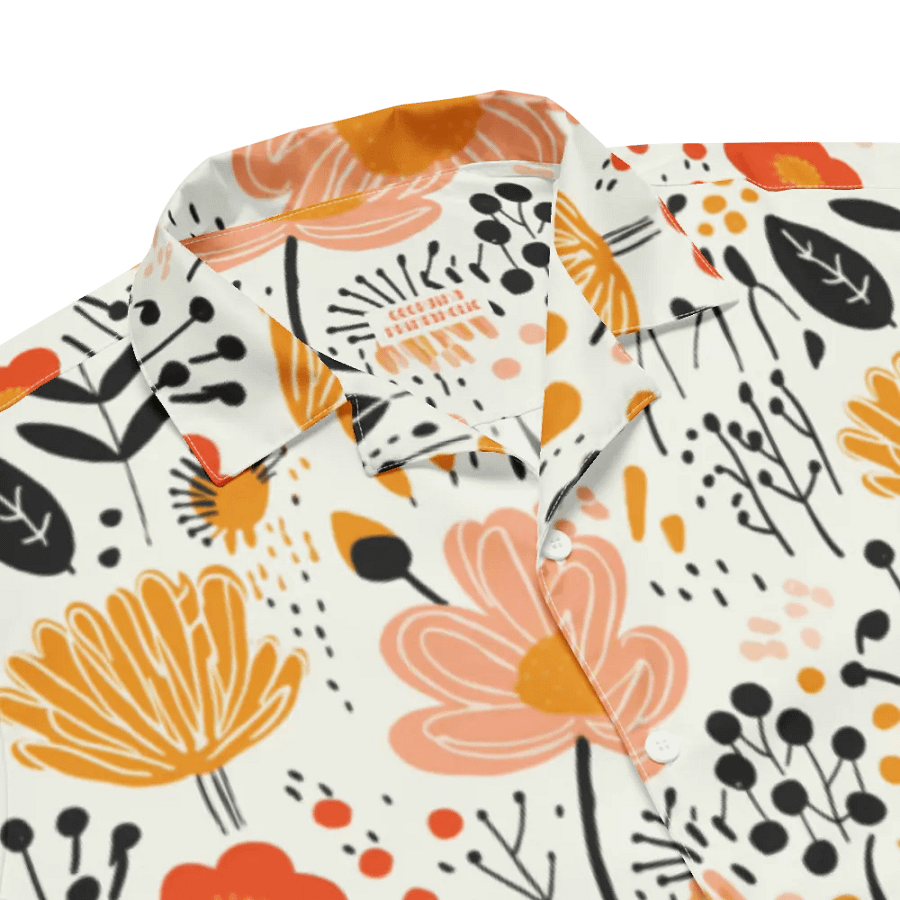 Retro Flowers Peach Hawaiian Shirt product image (5)