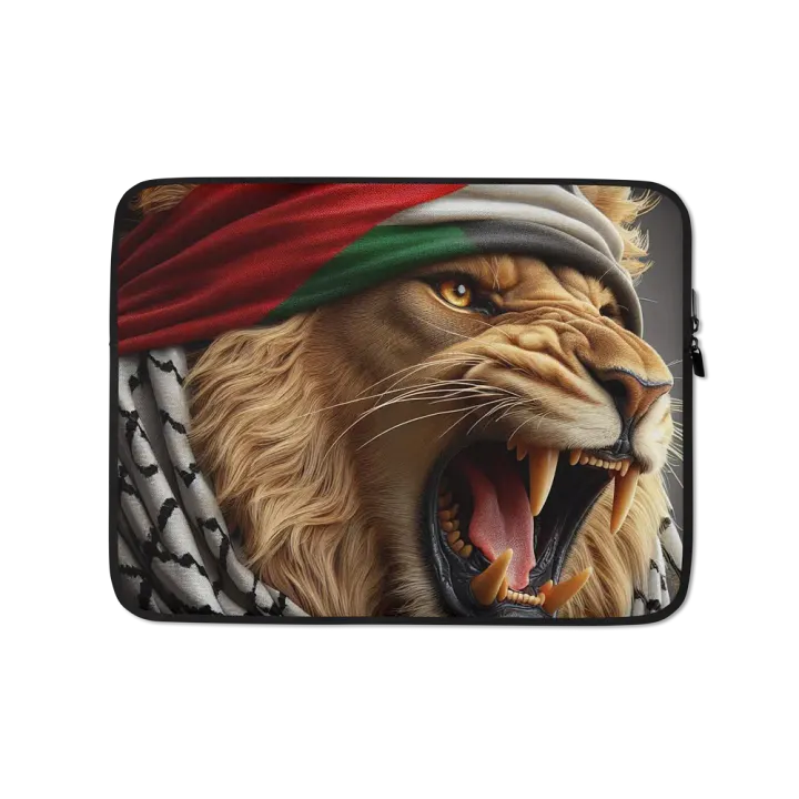 Roaring Lion Laptop Sleeve | AI Design FREE PALESTINA product image (1)