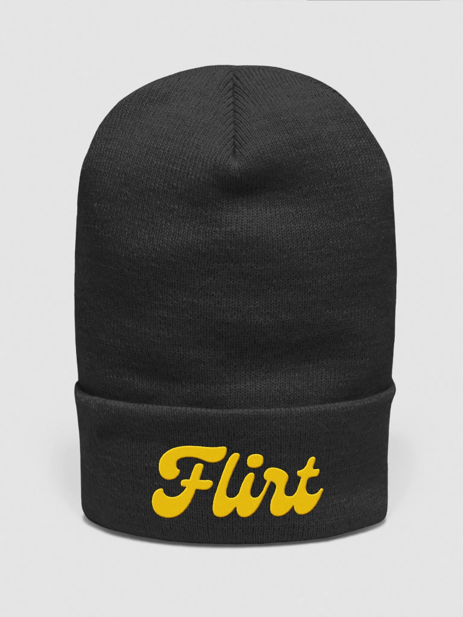 Flirt Yellow Cursive Beanie product image (2)