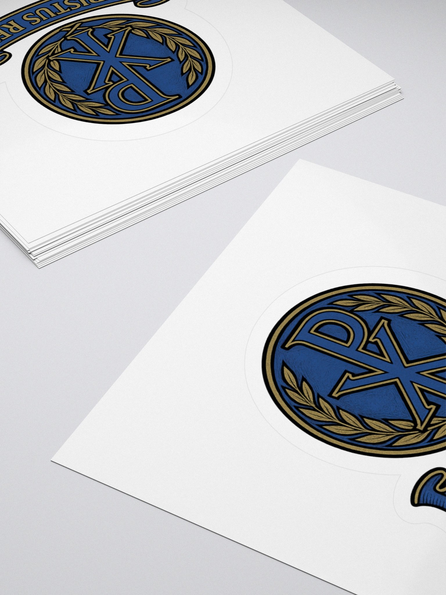 Chi-Rho sticker blue product image (4)