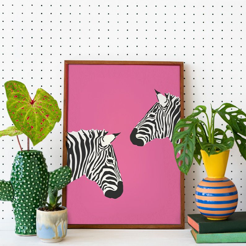 Zebras on Pink Preppy y2k Art Print product image (24)