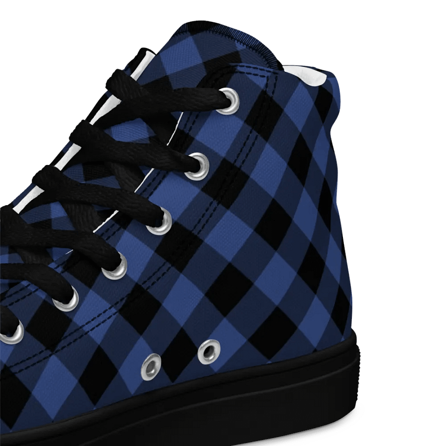 Lapis Blue Buffalo Check Men's High Top Shoes product image (12)