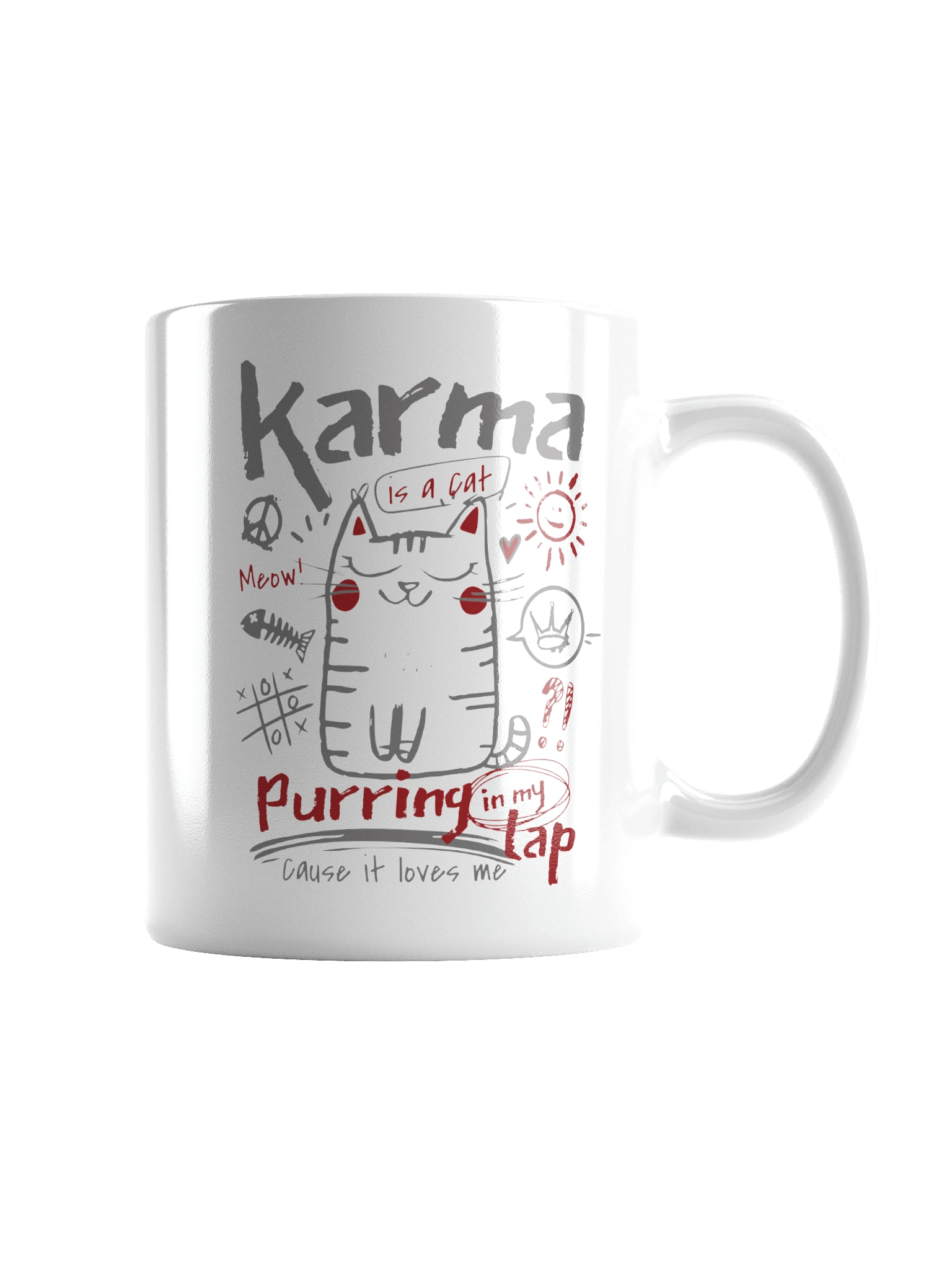 Karma is a Cat | White Glossy Mug product image (1)