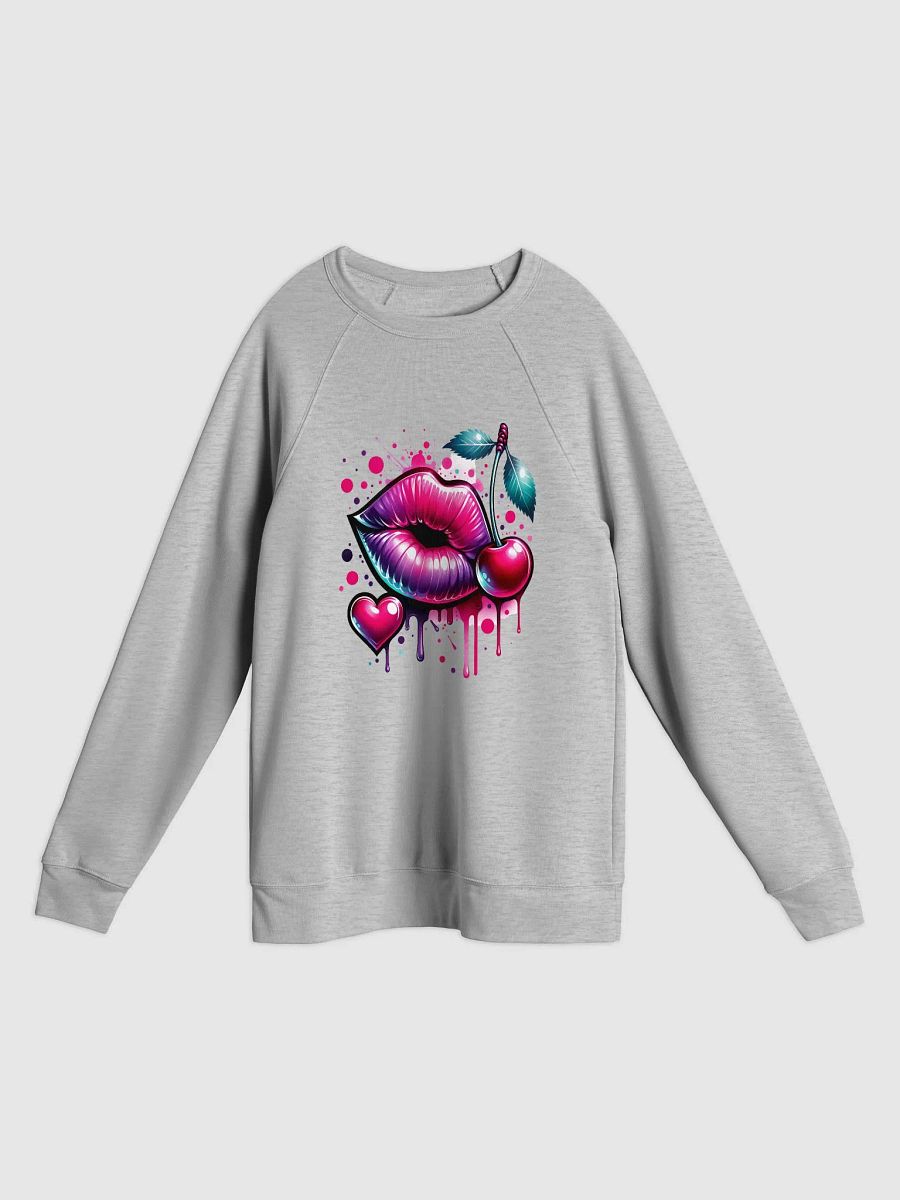 Glossy Lips and Cherry Heart Raglan Sweatshirt product image (17)