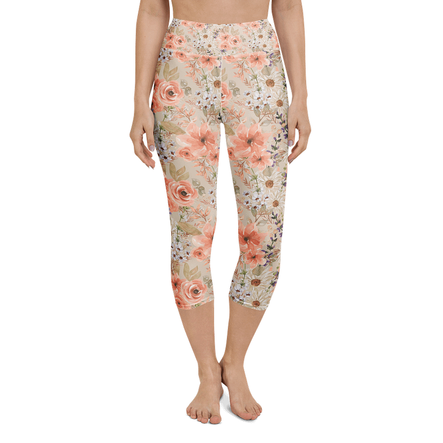 Orange Flowers Capri Leggings product image (4)