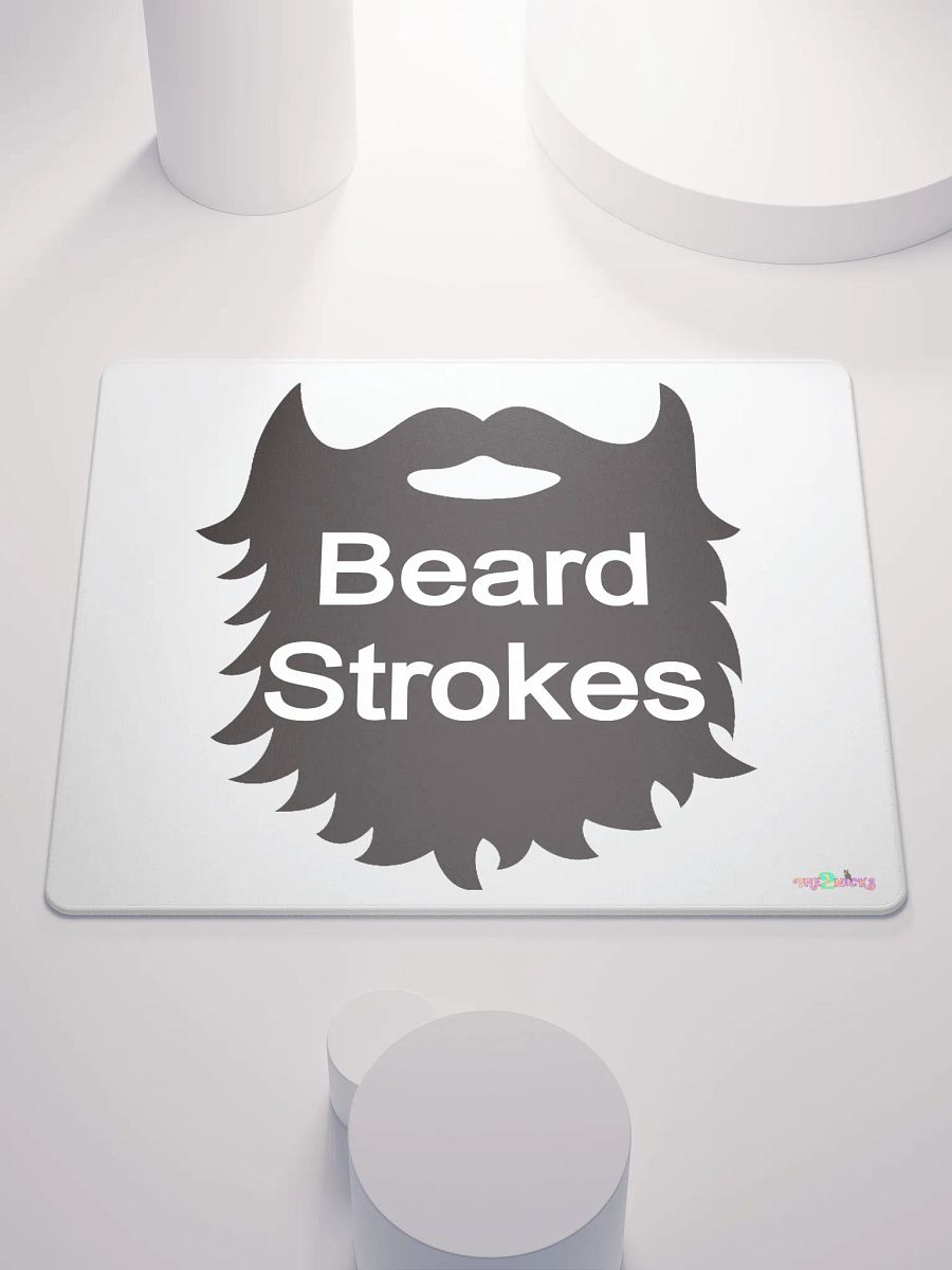 Black Beard Strokes Gaming Mouse Pad (White) product image (2)