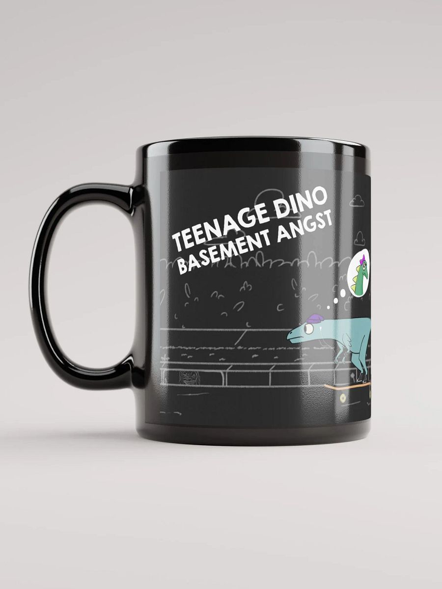 Teenage Dino Basement Angst Black Mug product image (3)
