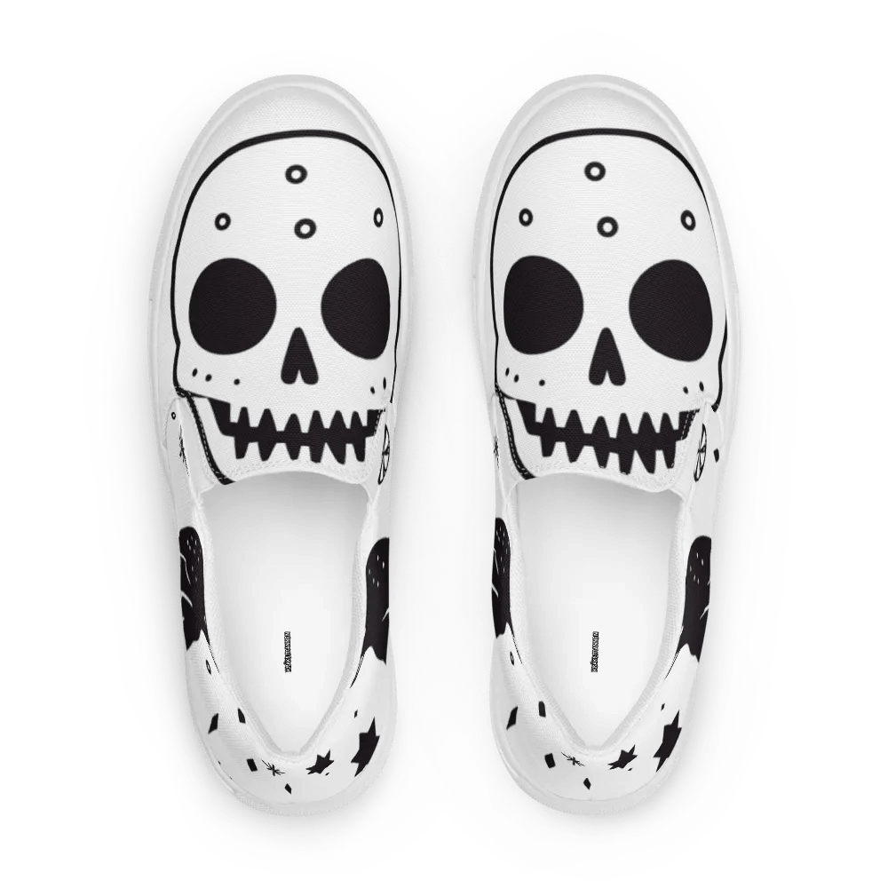 Men's Slip-On Canvas Shoes with Large Skull Design 💀 product image (2)