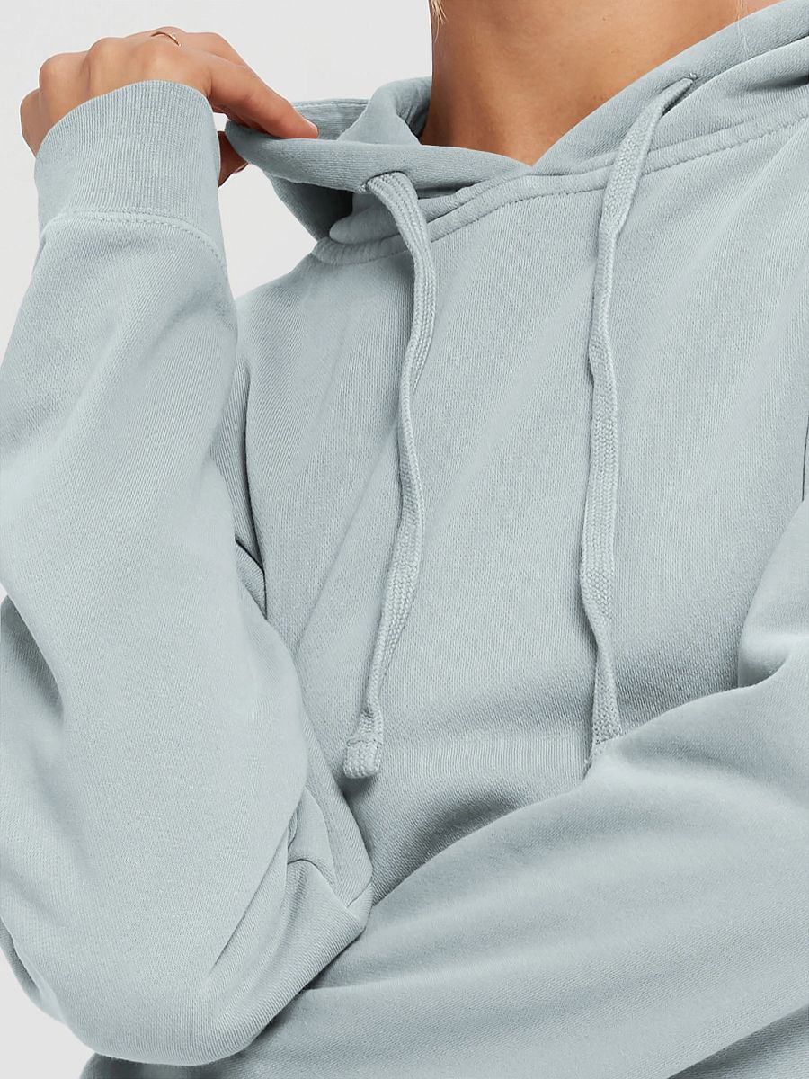 Plain Color Pigment Sage Hoodie product image (6)