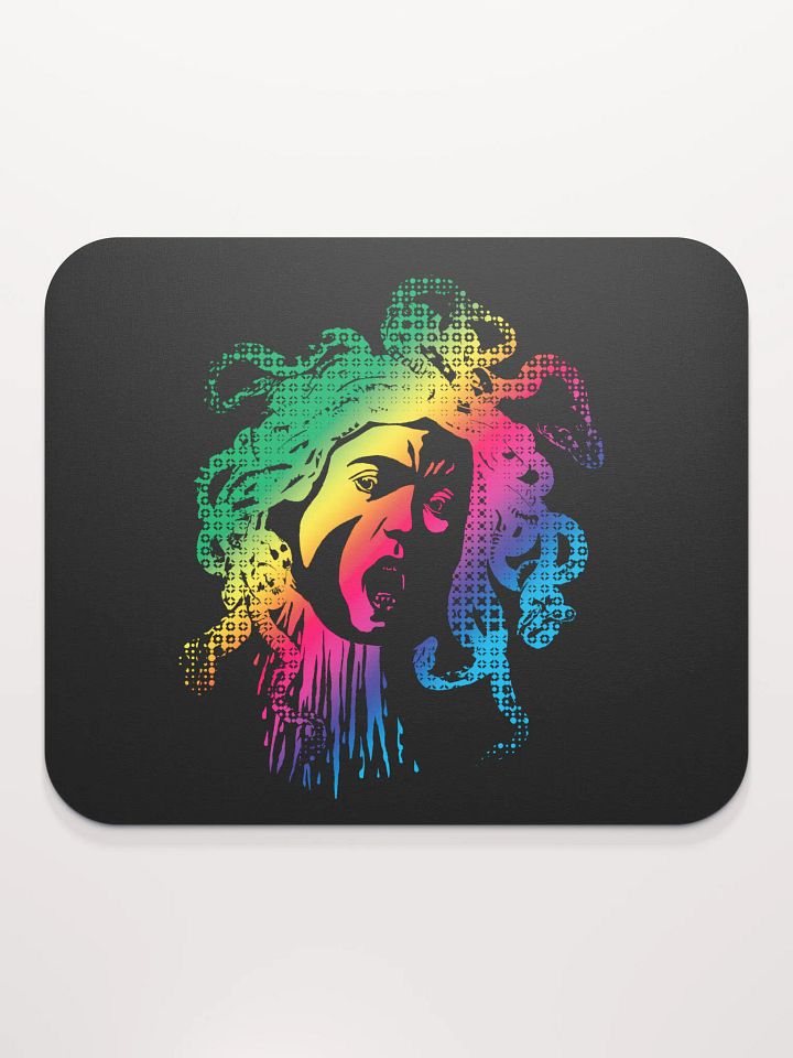 Rainbow Halftone Medusa on Dark - Mouse pad product image (2)